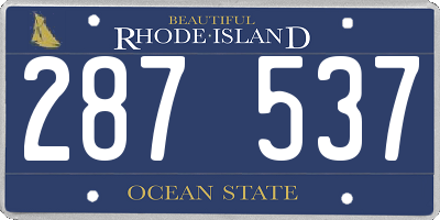 RI license plate 287537