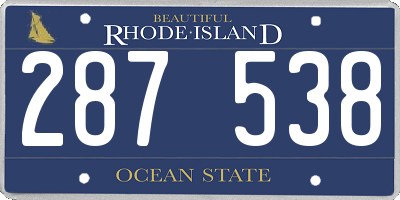 RI license plate 287538