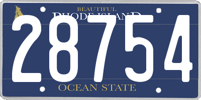 RI license plate 28754
