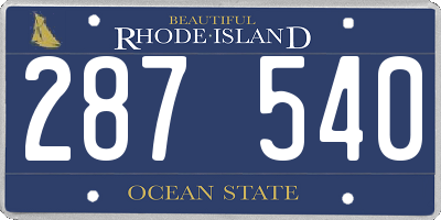 RI license plate 287540