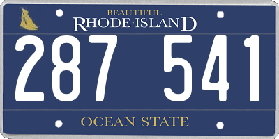 RI license plate 287541