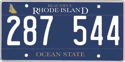 RI license plate 287544