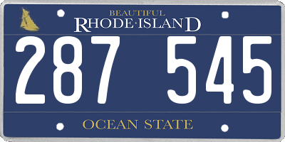RI license plate 287545