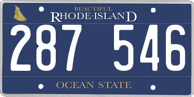 RI license plate 287546