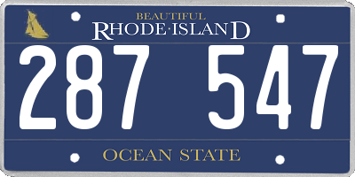 RI license plate 287547