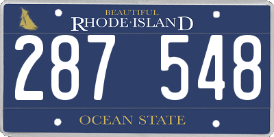 RI license plate 287548
