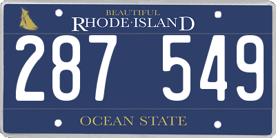 RI license plate 287549