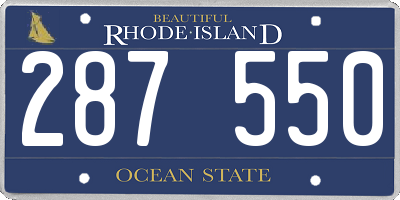 RI license plate 287550