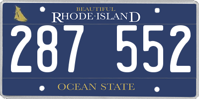RI license plate 287552