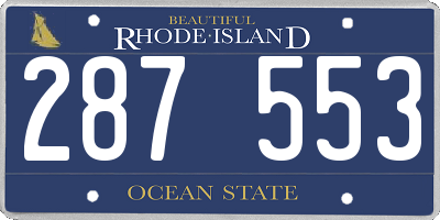 RI license plate 287553