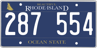 RI license plate 287554