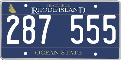 RI license plate 287555
