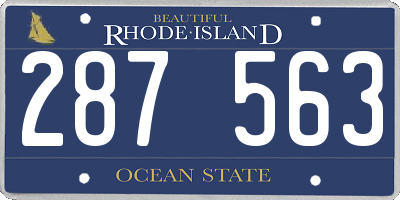 RI license plate 287563