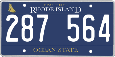 RI license plate 287564