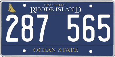 RI license plate 287565