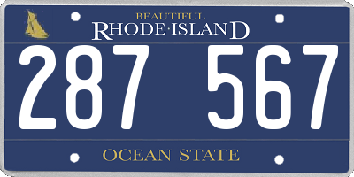 RI license plate 287567
