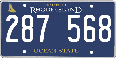 RI license plate 287568