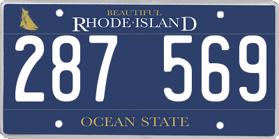 RI license plate 287569