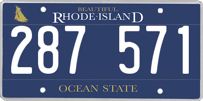RI license plate 287571