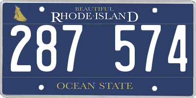 RI license plate 287574