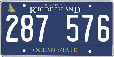 RI license plate 287576