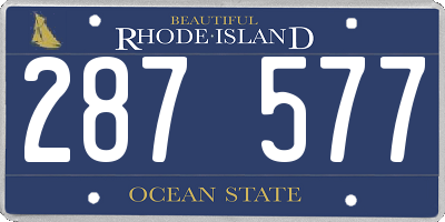 RI license plate 287577