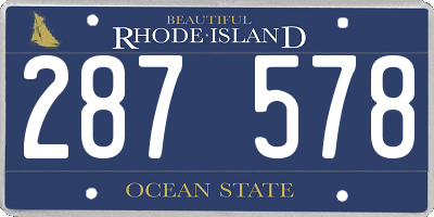 RI license plate 287578