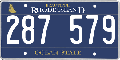 RI license plate 287579