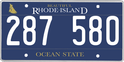 RI license plate 287580