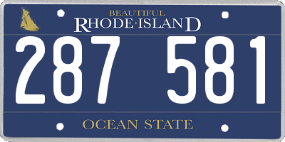 RI license plate 287581