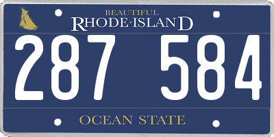 RI license plate 287584