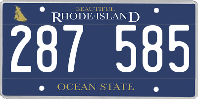 RI license plate 287585