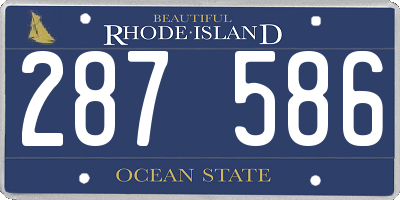 RI license plate 287586