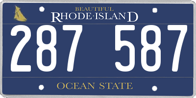 RI license plate 287587