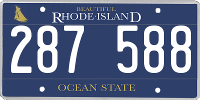 RI license plate 287588