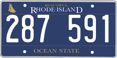 RI license plate 287591