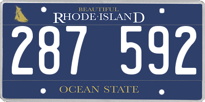 RI license plate 287592