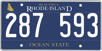 RI license plate 287593