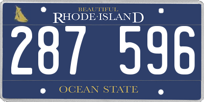 RI license plate 287596