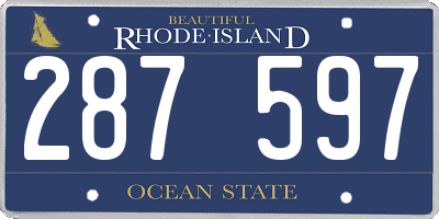 RI license plate 287597