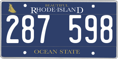 RI license plate 287598