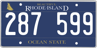 RI license plate 287599