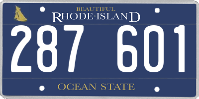 RI license plate 287601