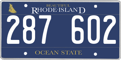 RI license plate 287602