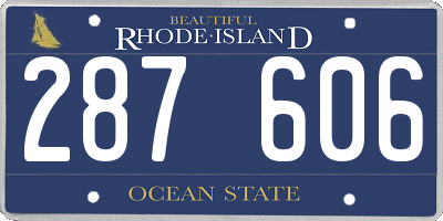RI license plate 287606
