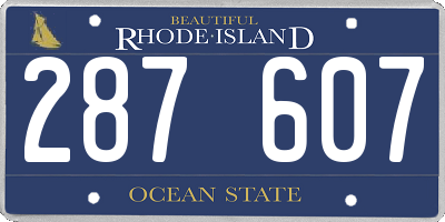 RI license plate 287607