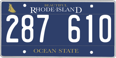 RI license plate 287610