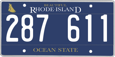 RI license plate 287611