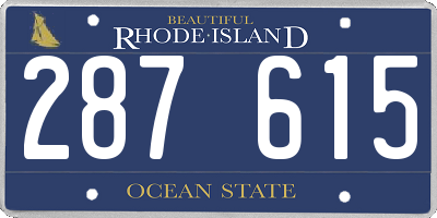 RI license plate 287615