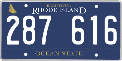 RI license plate 287616